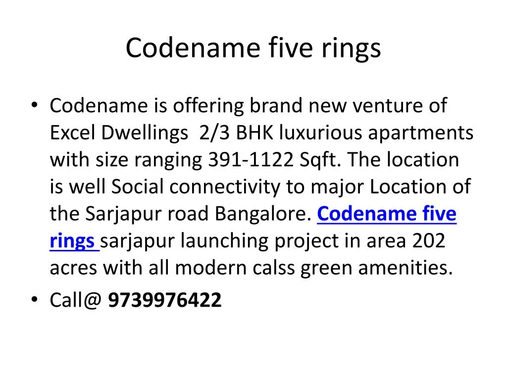 codename five rings n.