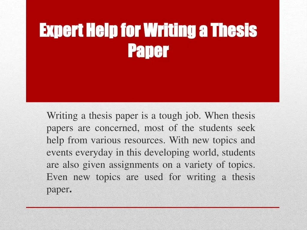 PPT - Thesis Paper Help | Best Thesis Writing Help By UK Experts ...