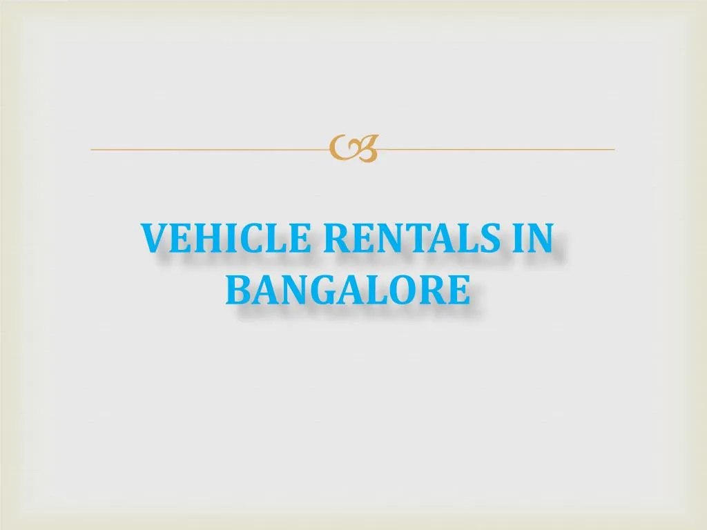 vehicle rentals in bangalore n.