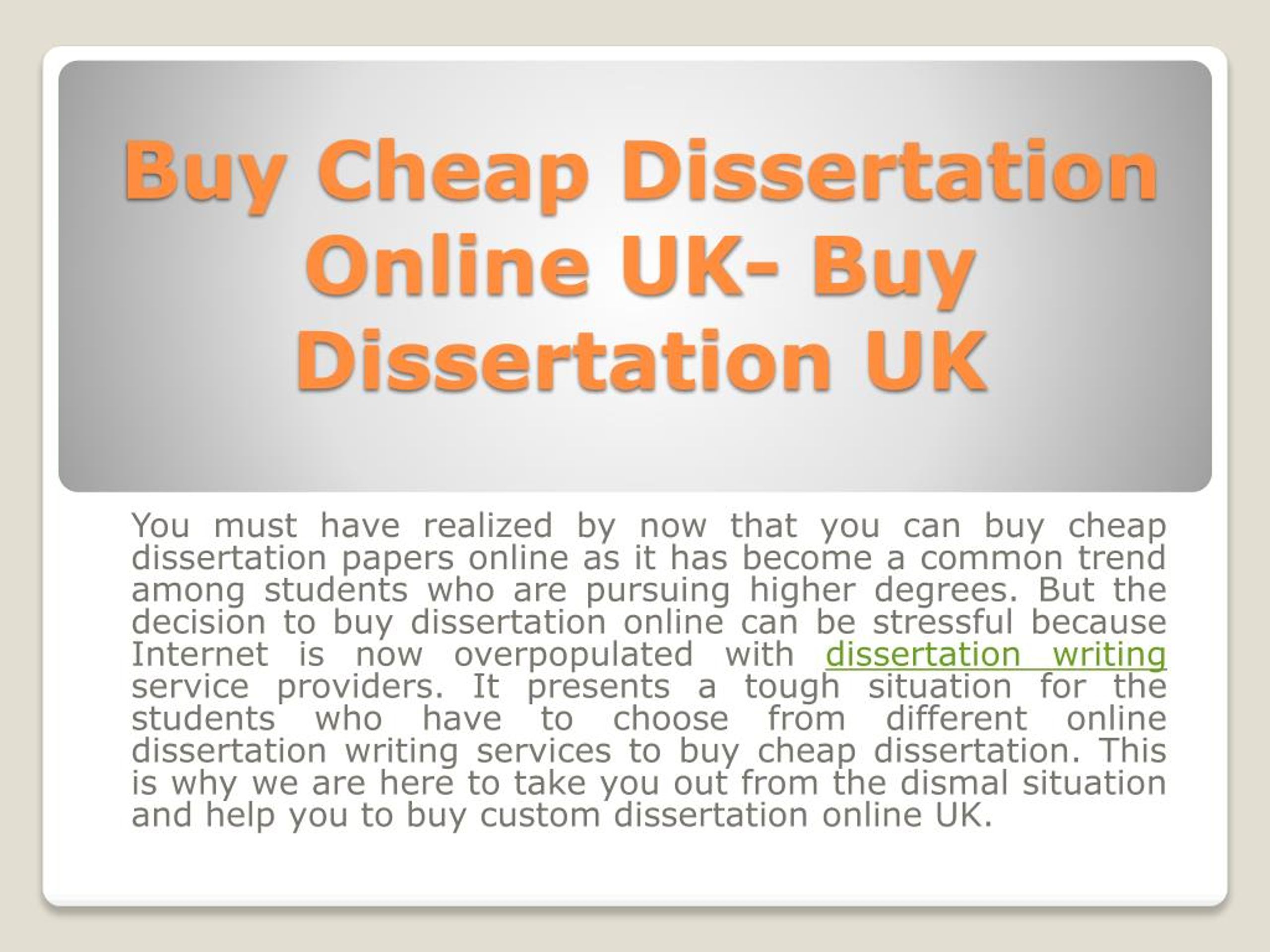 Dissertation buy