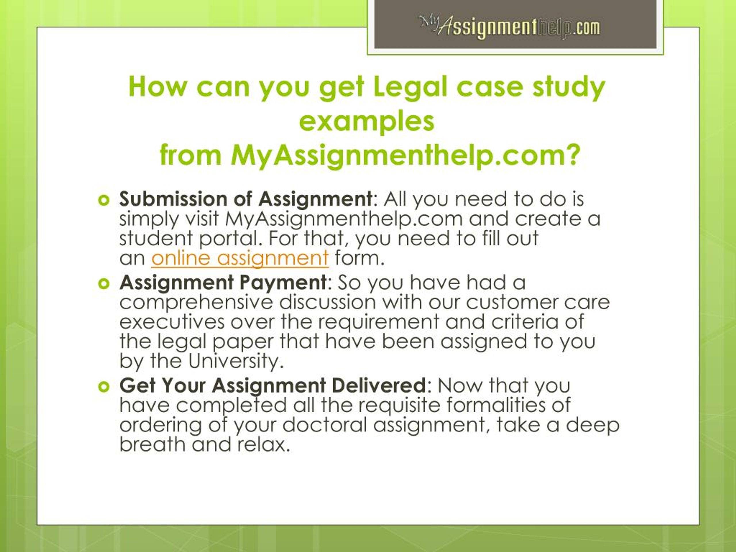 how to legal case study