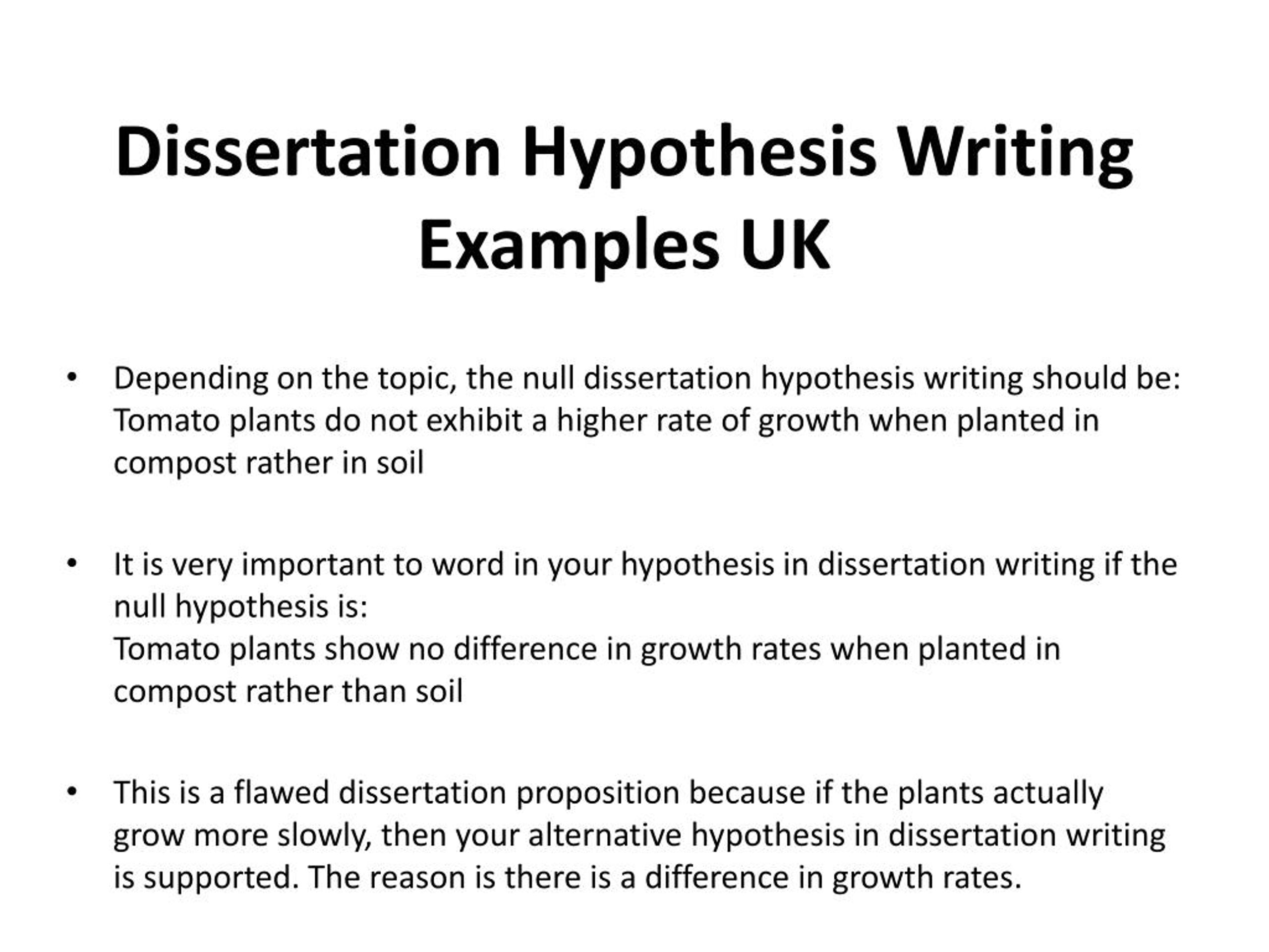 dissertation hypothesis example