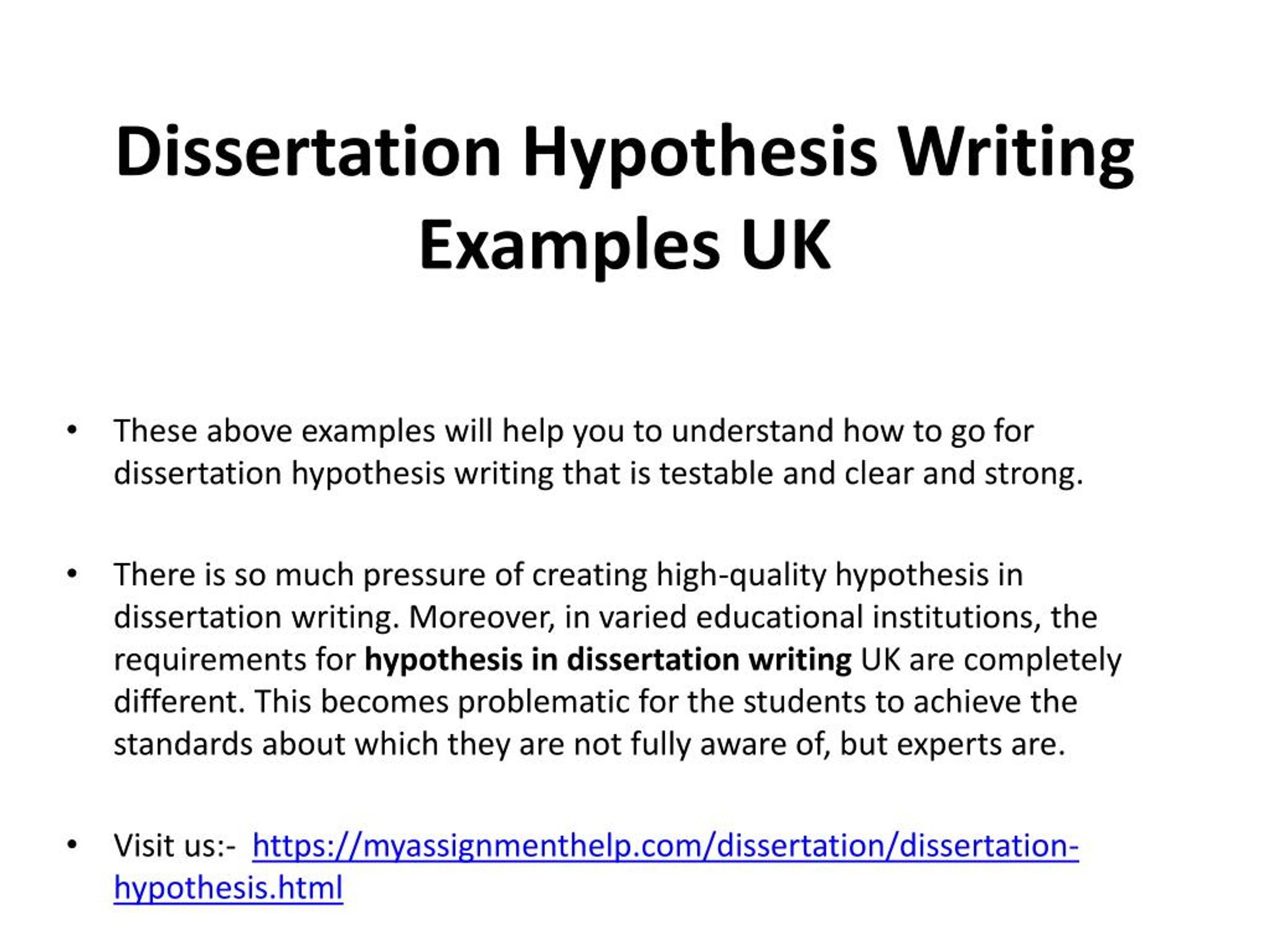 Help with writing a dissertation hypothesis