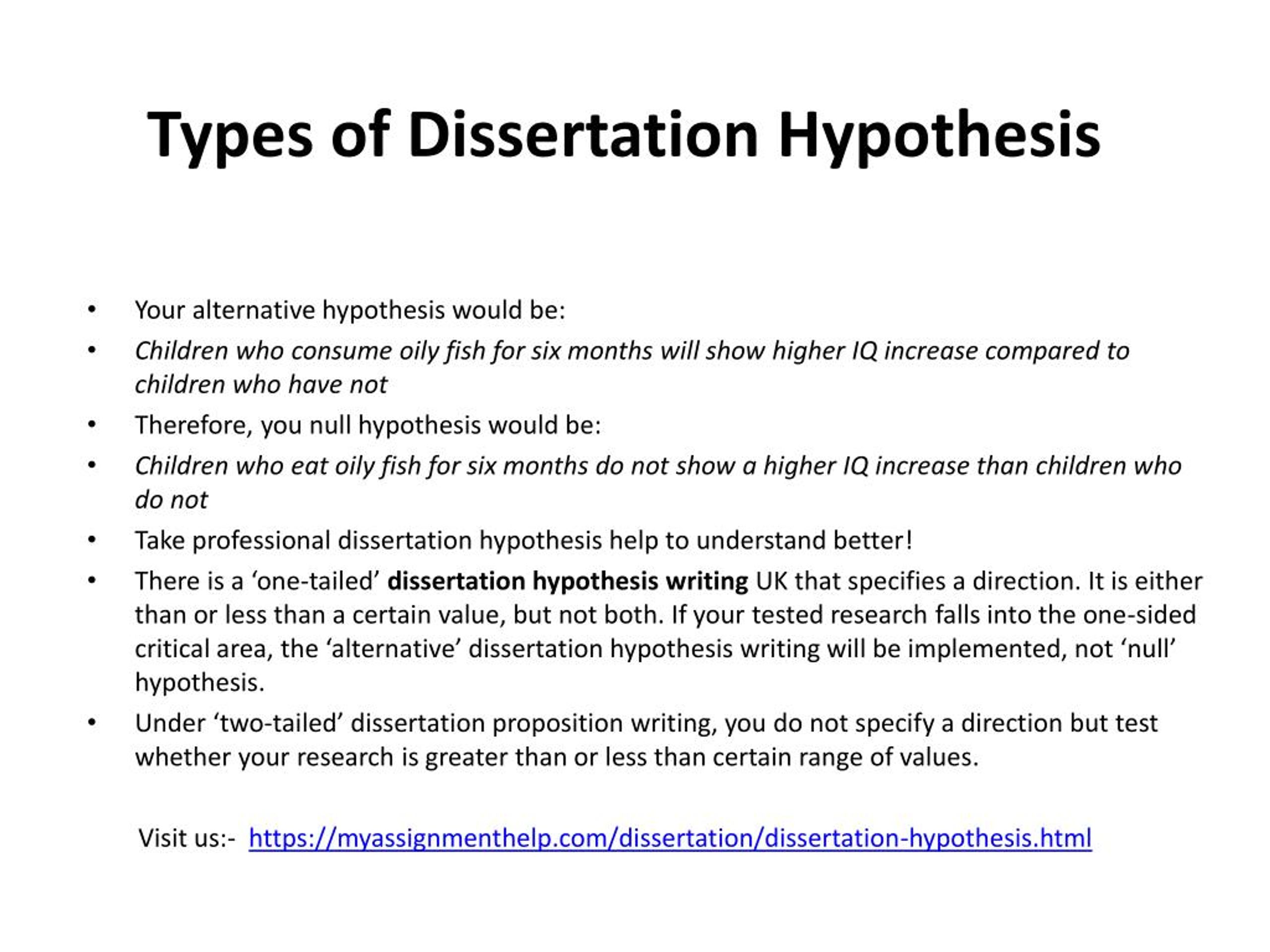 dissertation hypothesis writing