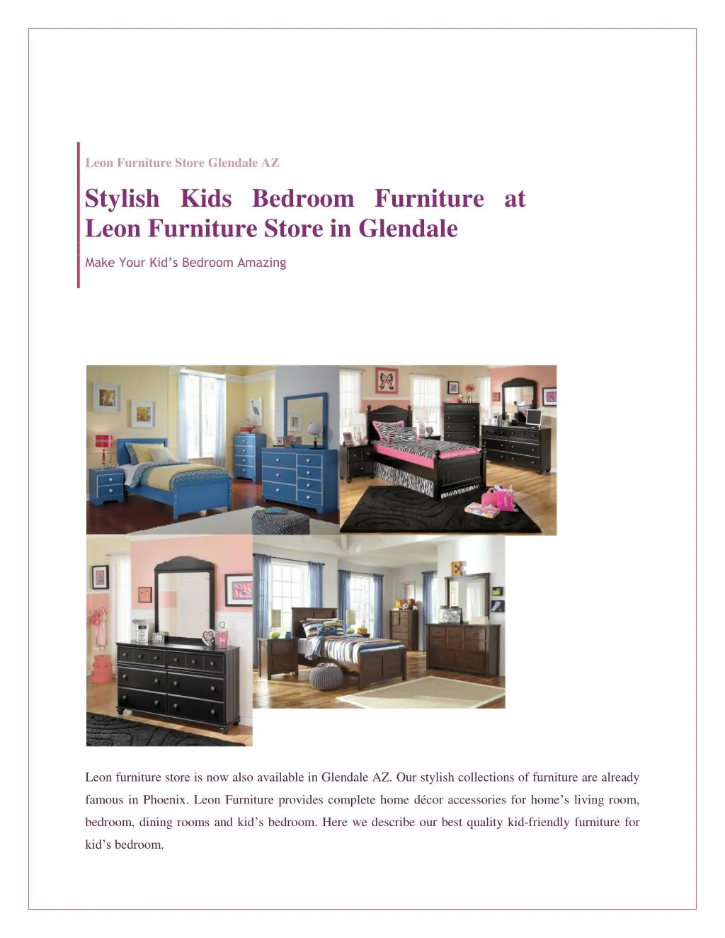 Ppt Stylish Kids Bedroom Furniture At Leon Furniture Store In