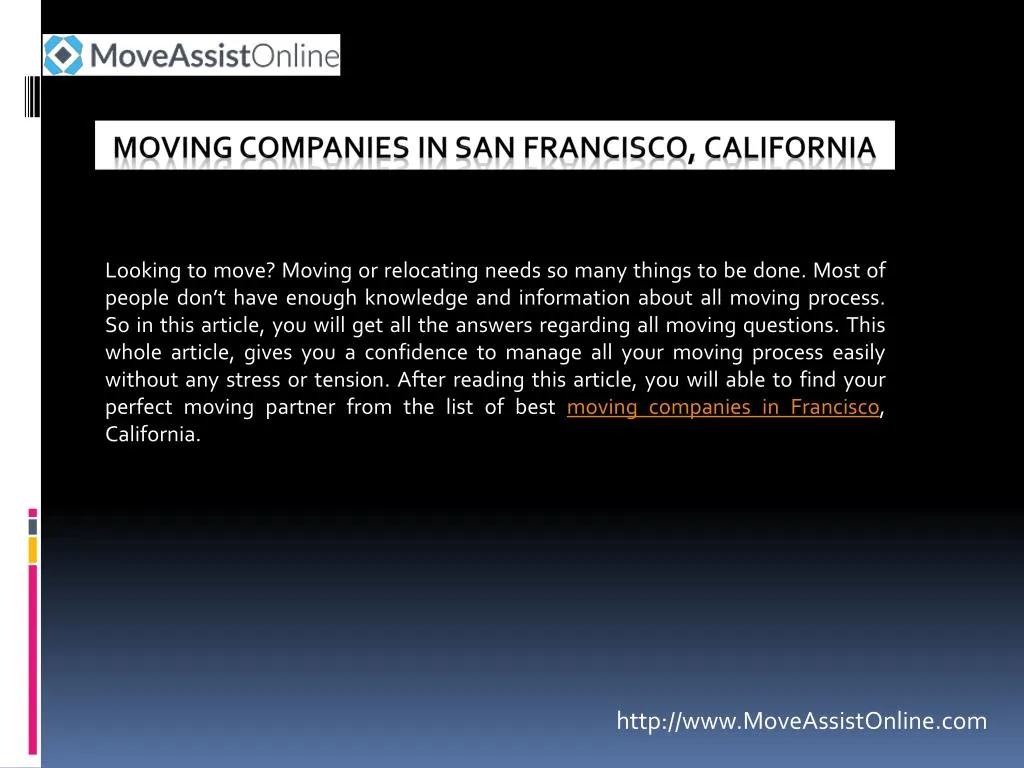 moving companies in san francisco california n.