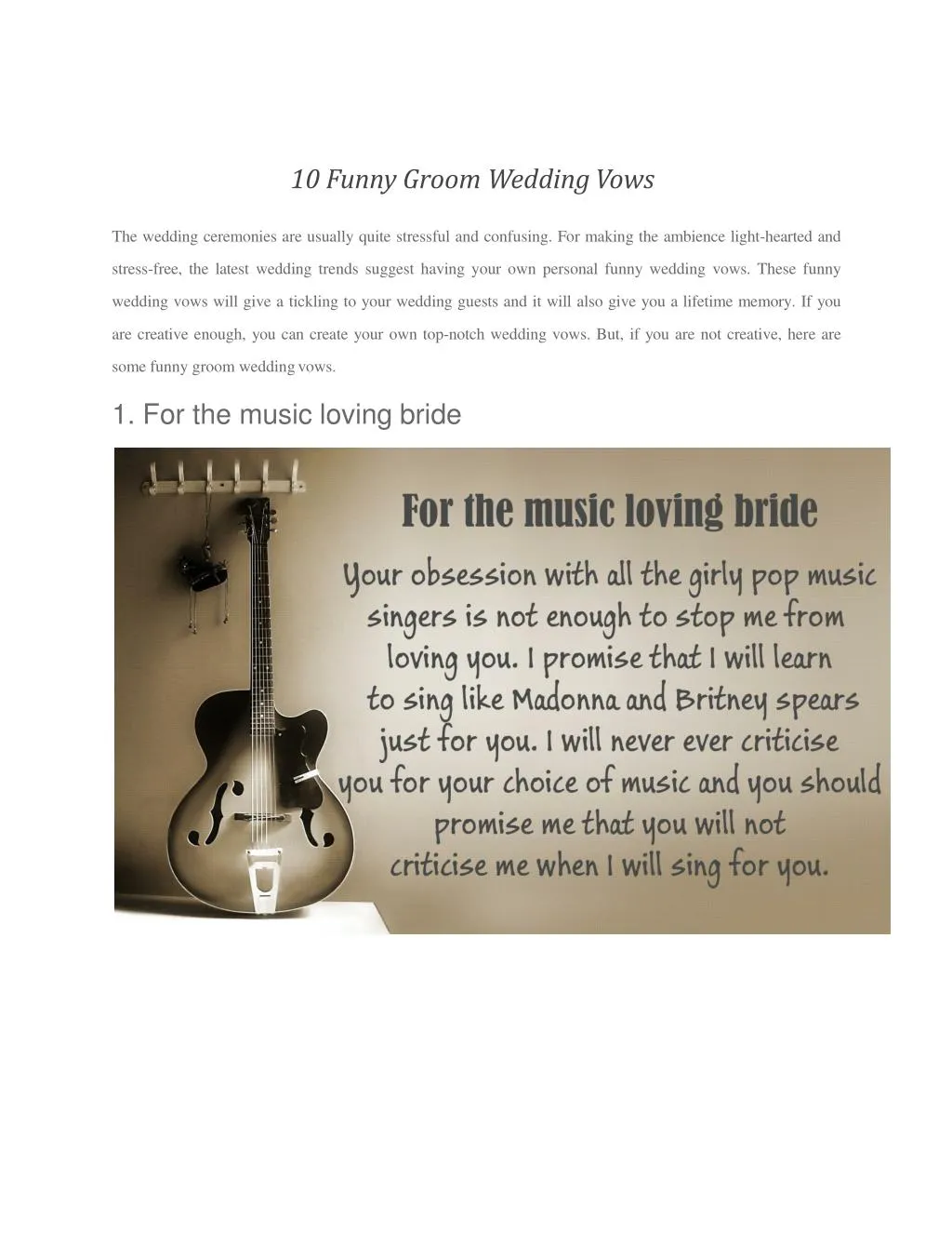 Ppt 10 Funny Groom Wedding Vows Powerpoint Presentation Free