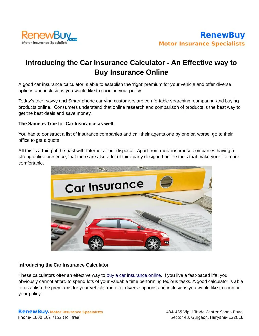PPT Introducing the Car Insurance Calculator An