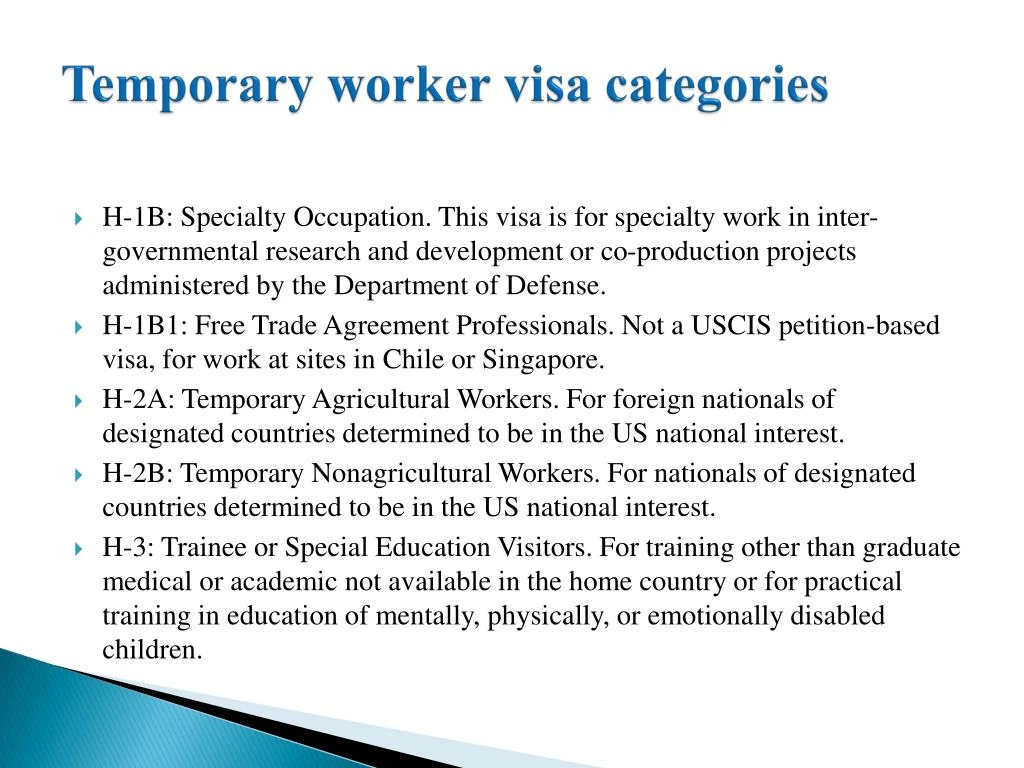 categories in visa usa employment Employment in the PPT Visas Temporary for PowerPoint USA