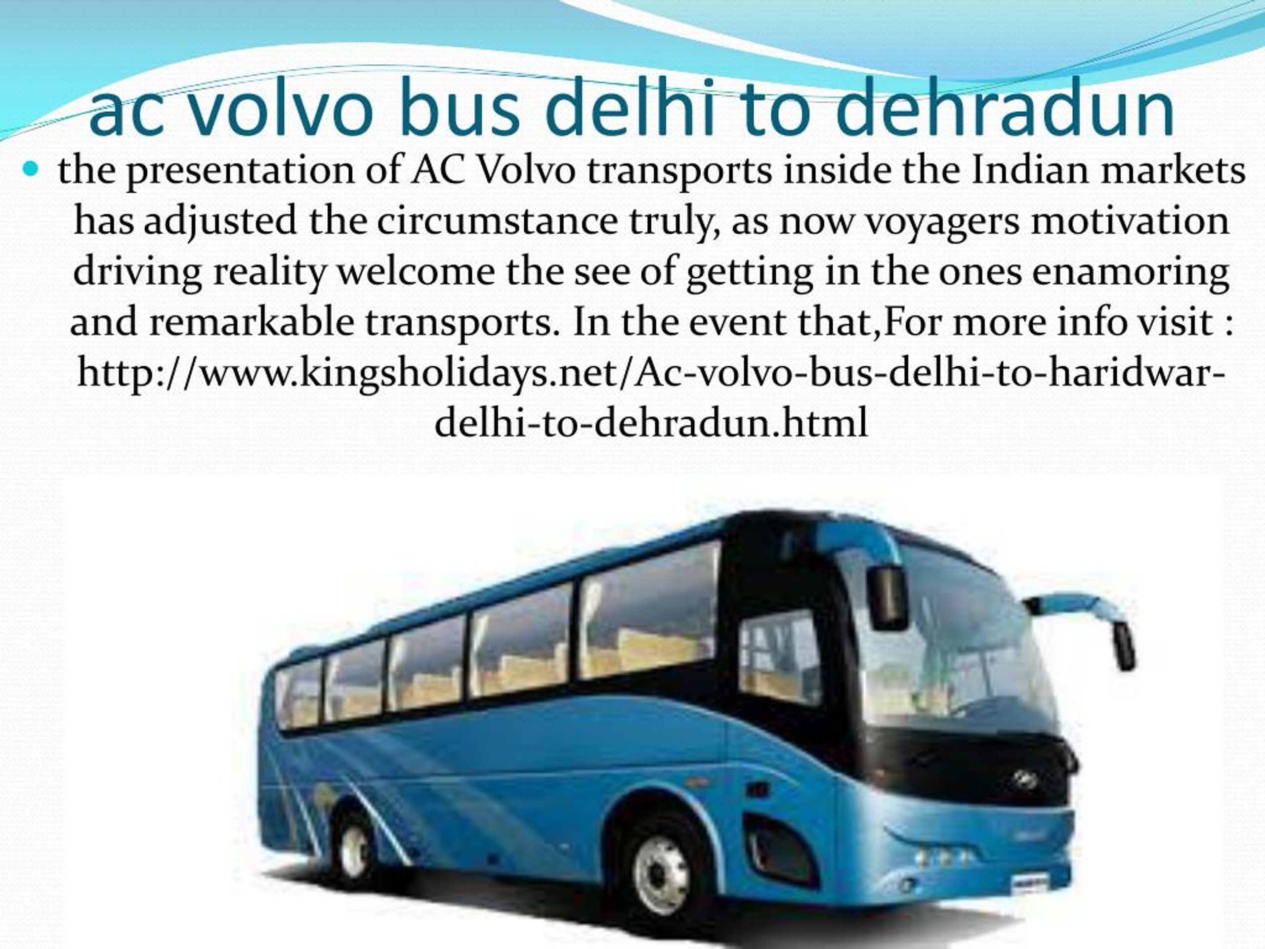 PPT - ac volvo bus delhi to haridwar PowerPoint Presentation, free