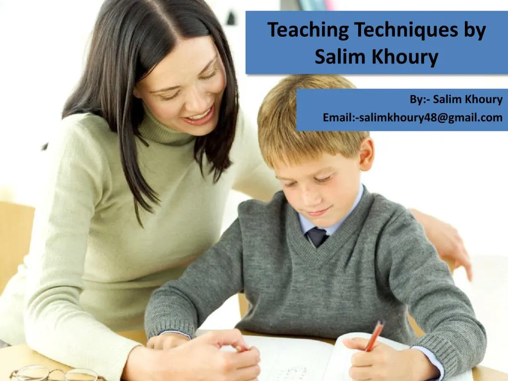 teaching techniques by salim khoury n.