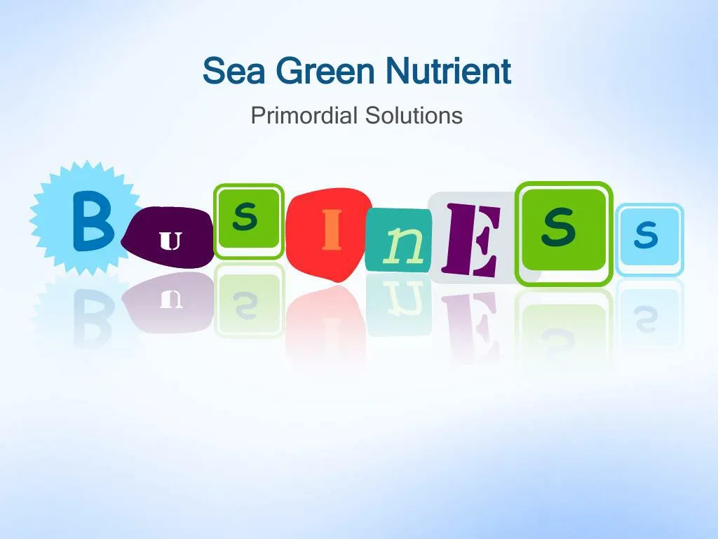 PPT Sea Green Nutrient Primordial Solutions PowerPoint Presentation