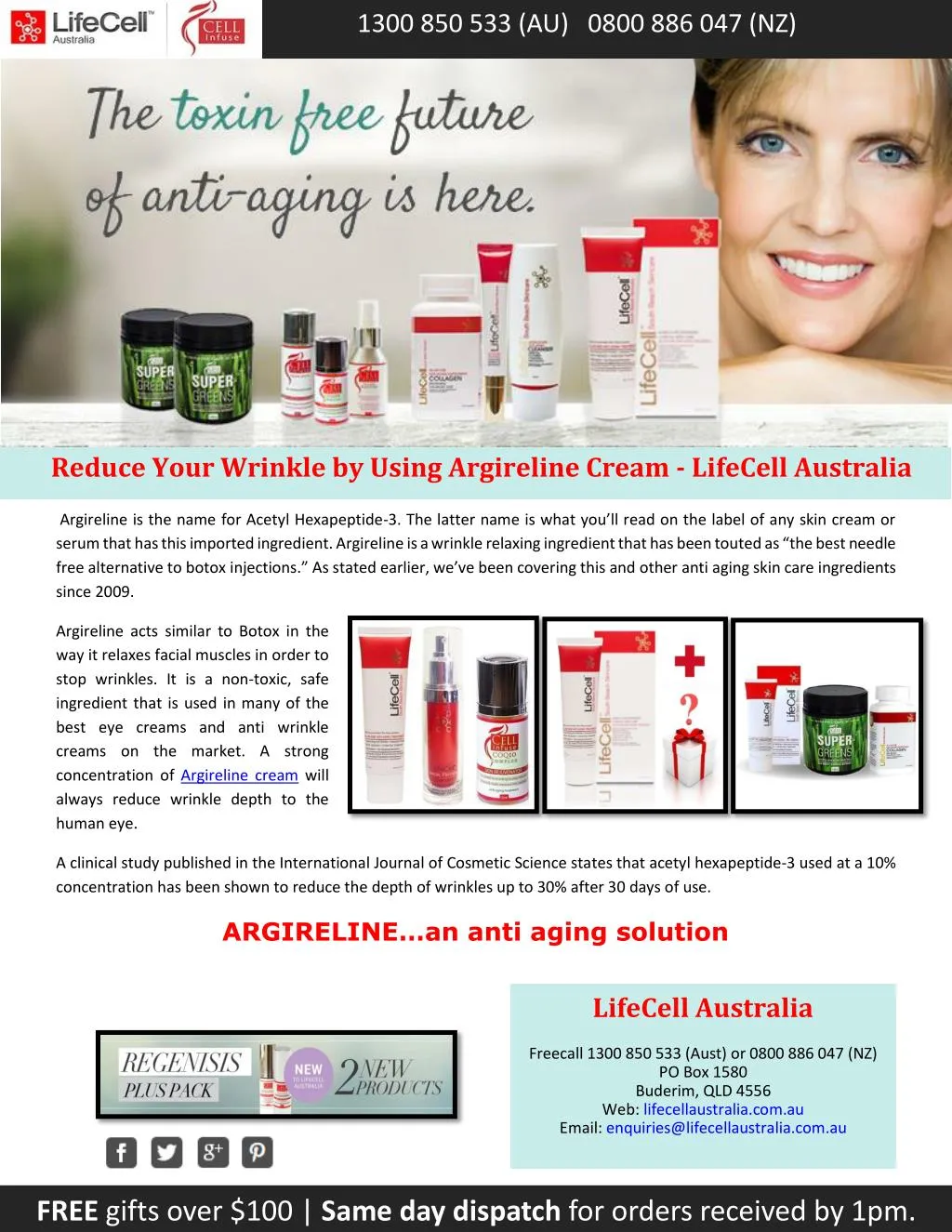 lifecell cream ingredients