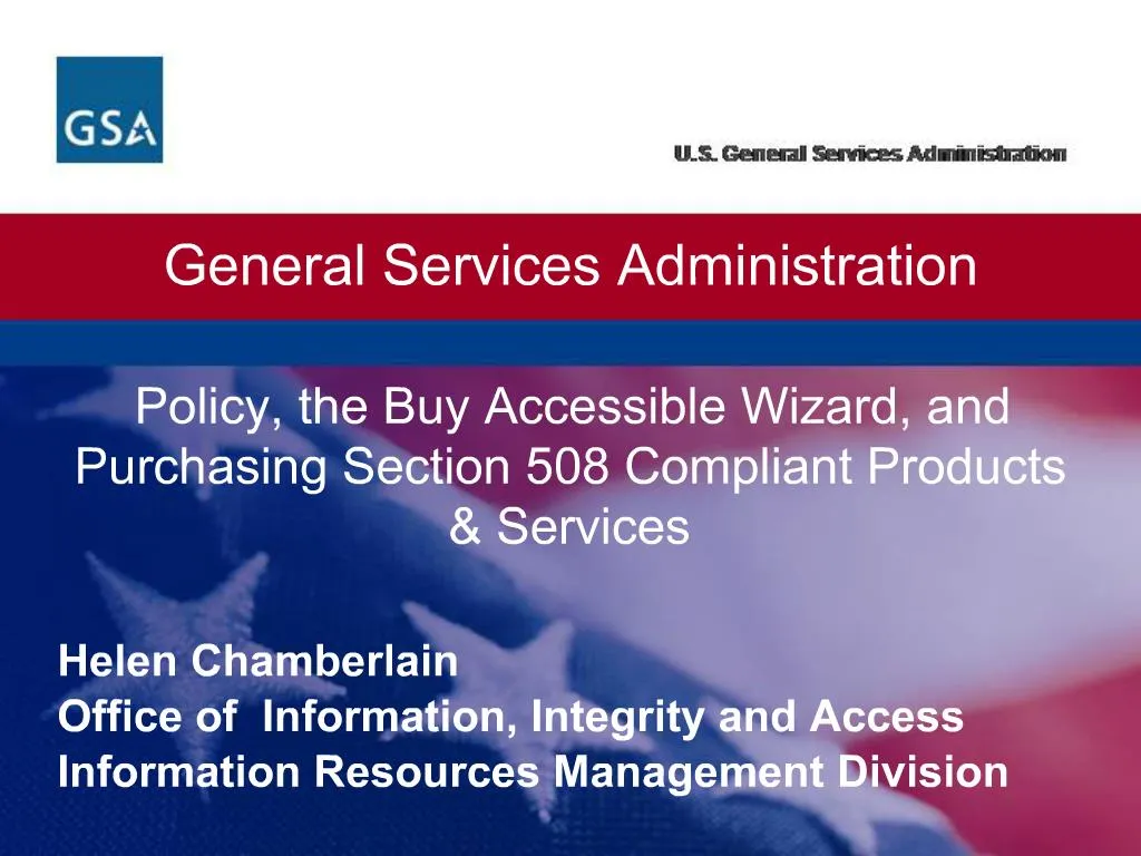 PPT - General Services Administration PowerPoint Presentation, free ...