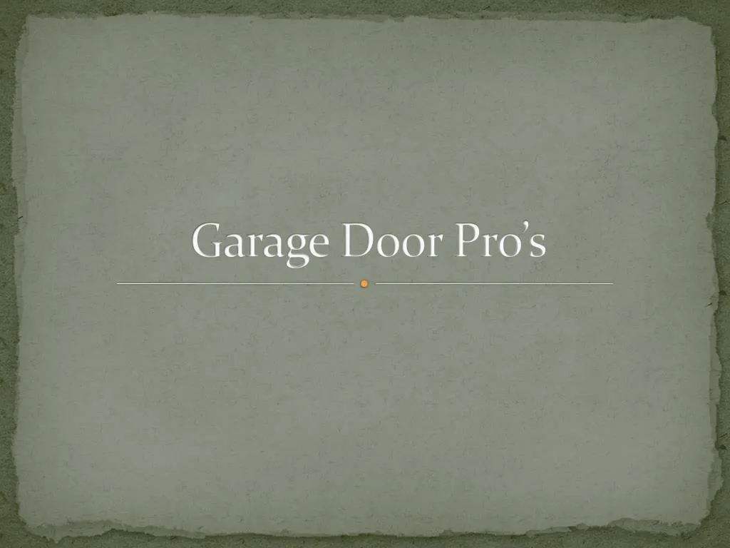 garage door pro s n.