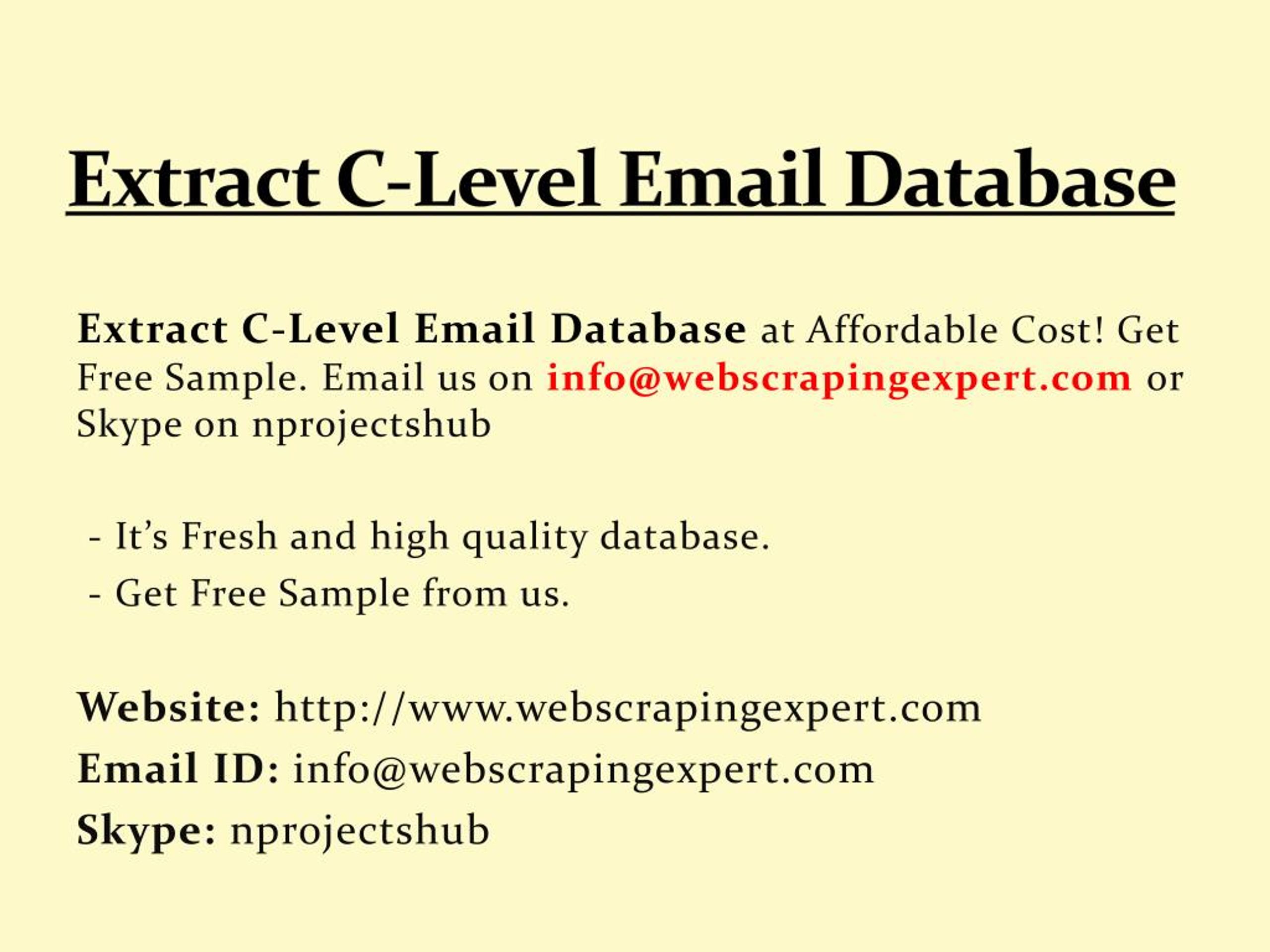PPT Extract C Level Email Database PowerPoint Presentation free