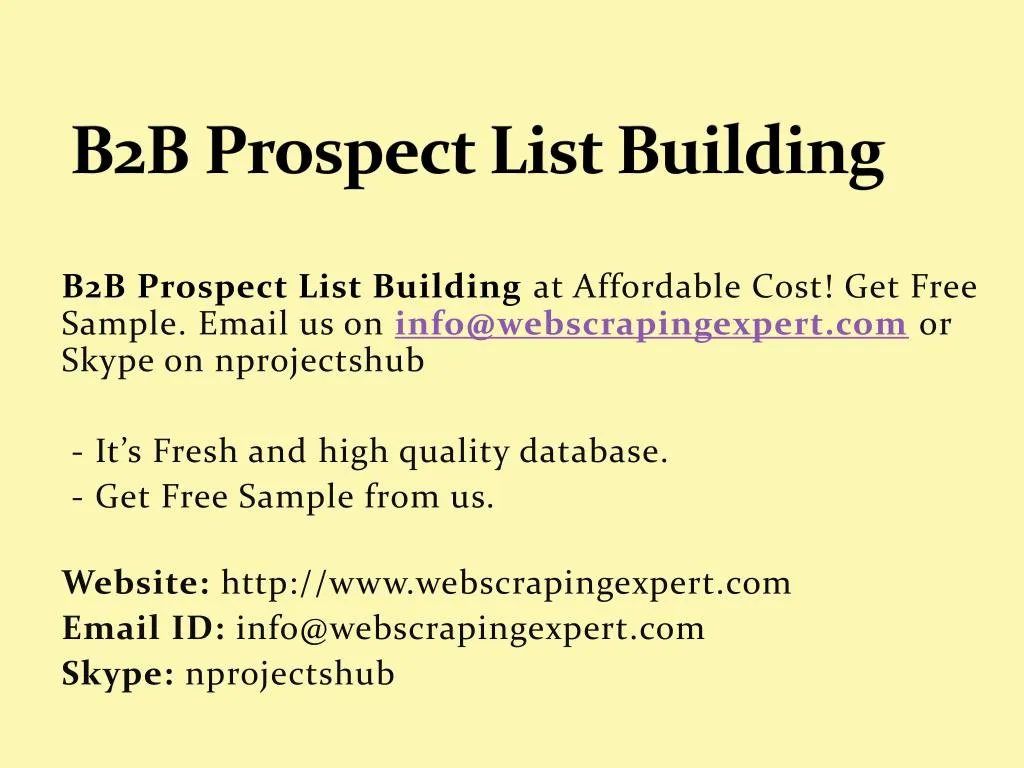 PPT - B2B Prospect List Building PowerPoint Presentation, free download ...