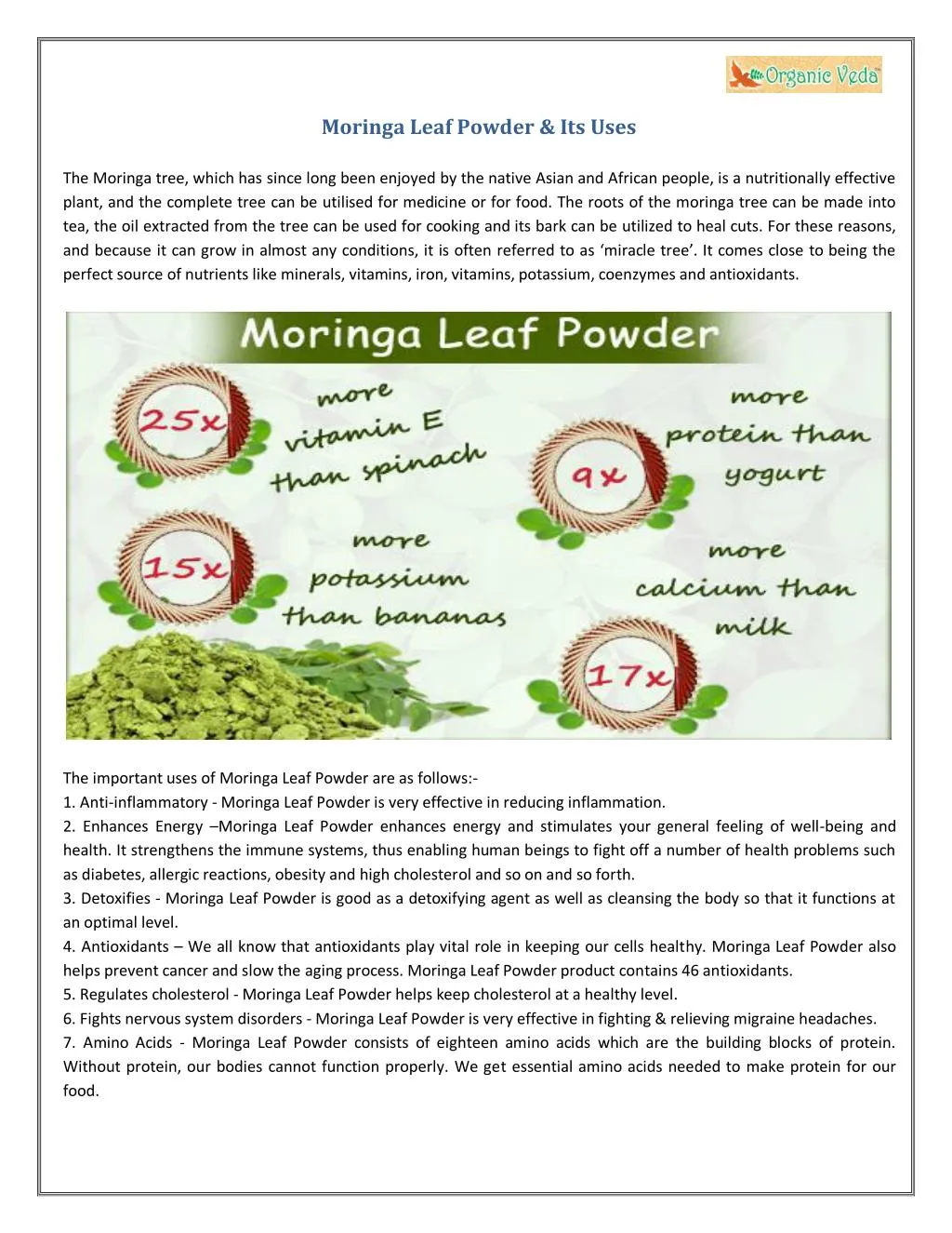 PPT - Moringa Leaf Powder &amp; Its Uses PowerPoint Presentation, free ...