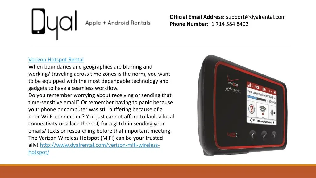 PPT Verizon Hotspot Rental PowerPoint Presentation, free download