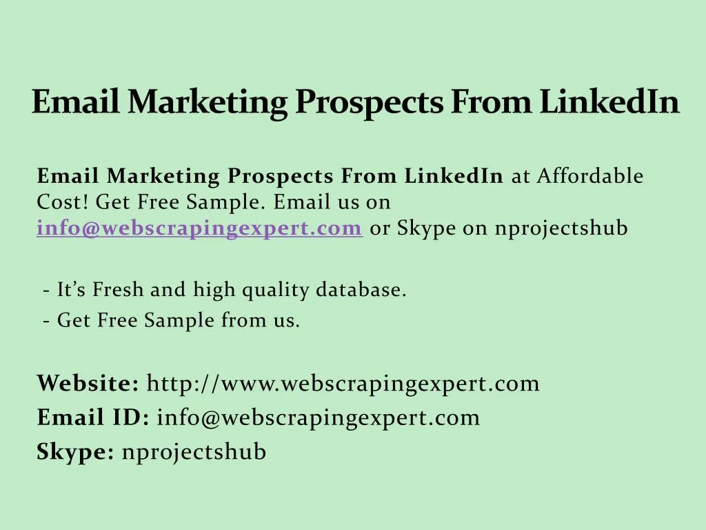 email marketing prospects from linkedin n.
