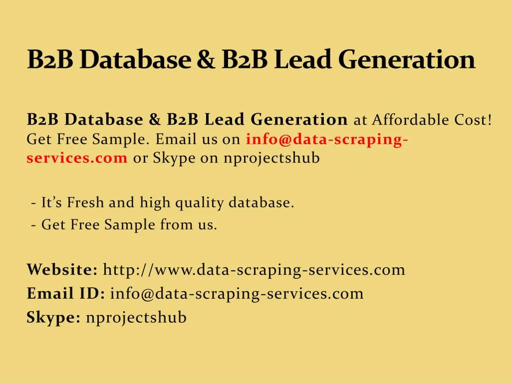 b2b database b2b lead generation n.