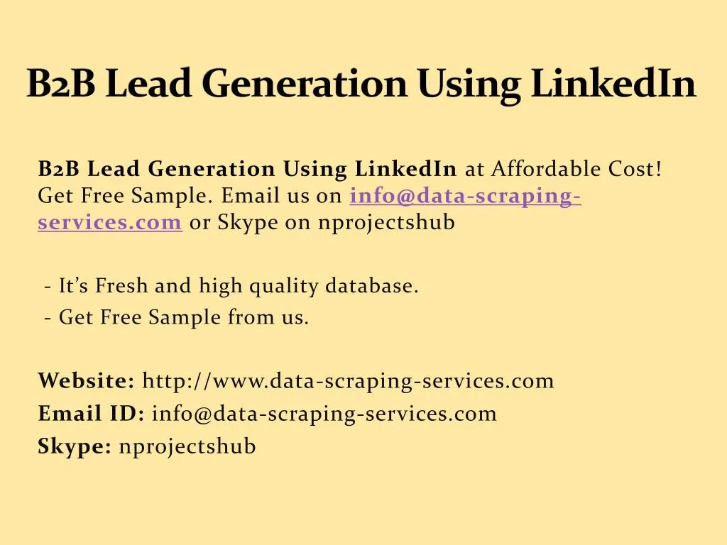 PPT - B2B Lead Generation Using Linkedin PowerPoint Presentation, Free ...