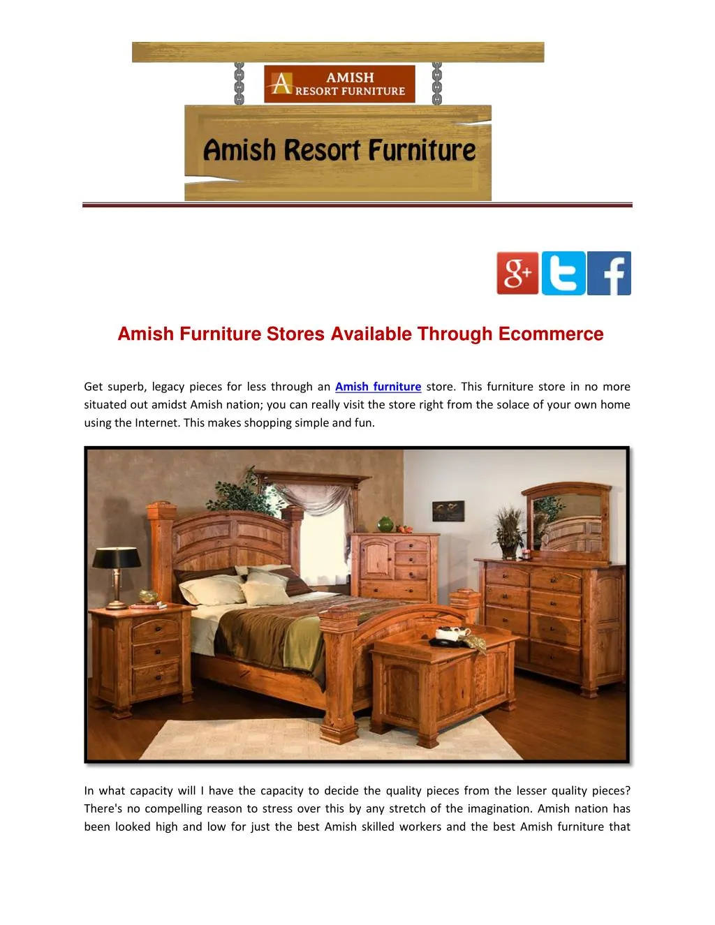 PPT Amish Furniture Stores Available Through PowerPoint