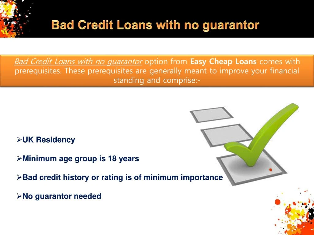 cheap loans for bad credit no guarantor