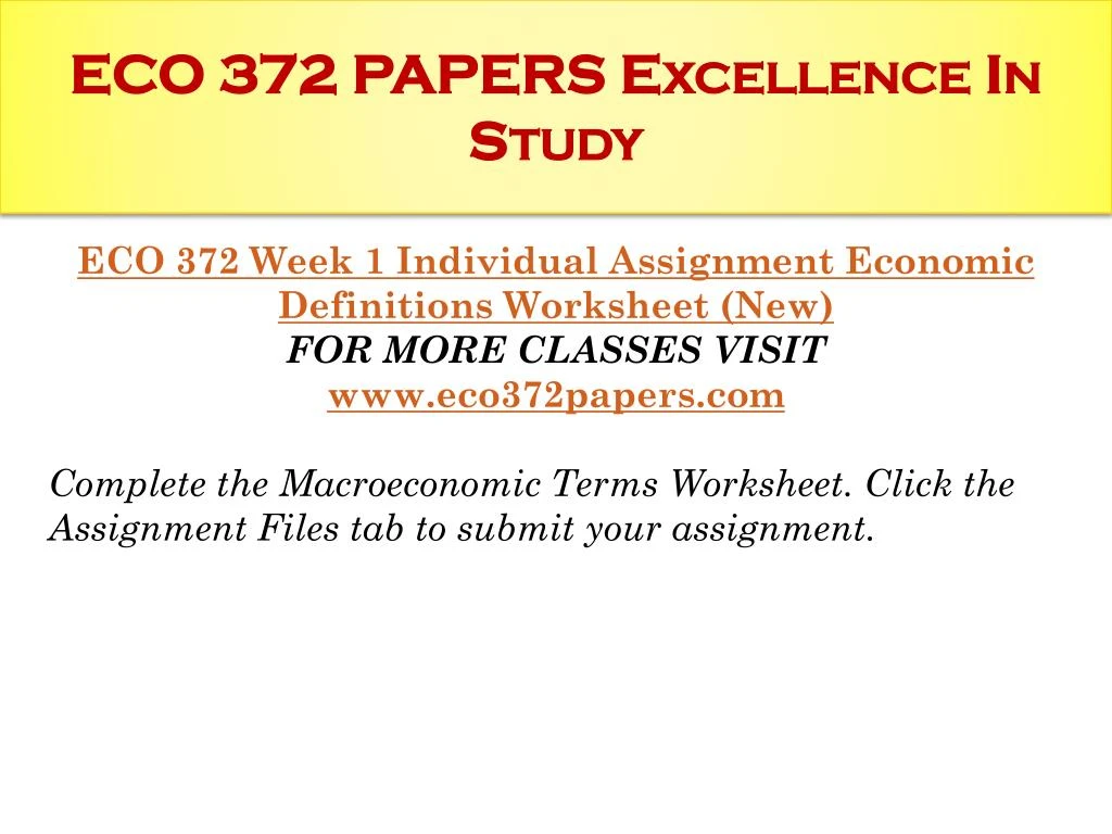 eco 372 team paper Eco 372 team paper by prof international trade and finance speech principles of macroeconomics eco 372 (3 pages | 1405 words) foreign exchange rates. eco 372 team paper Eco 372 team paper by prof international trade and finance speech principles of macroeconomics eco 372 (3 pages | 1405 words) foreign exchange rates.