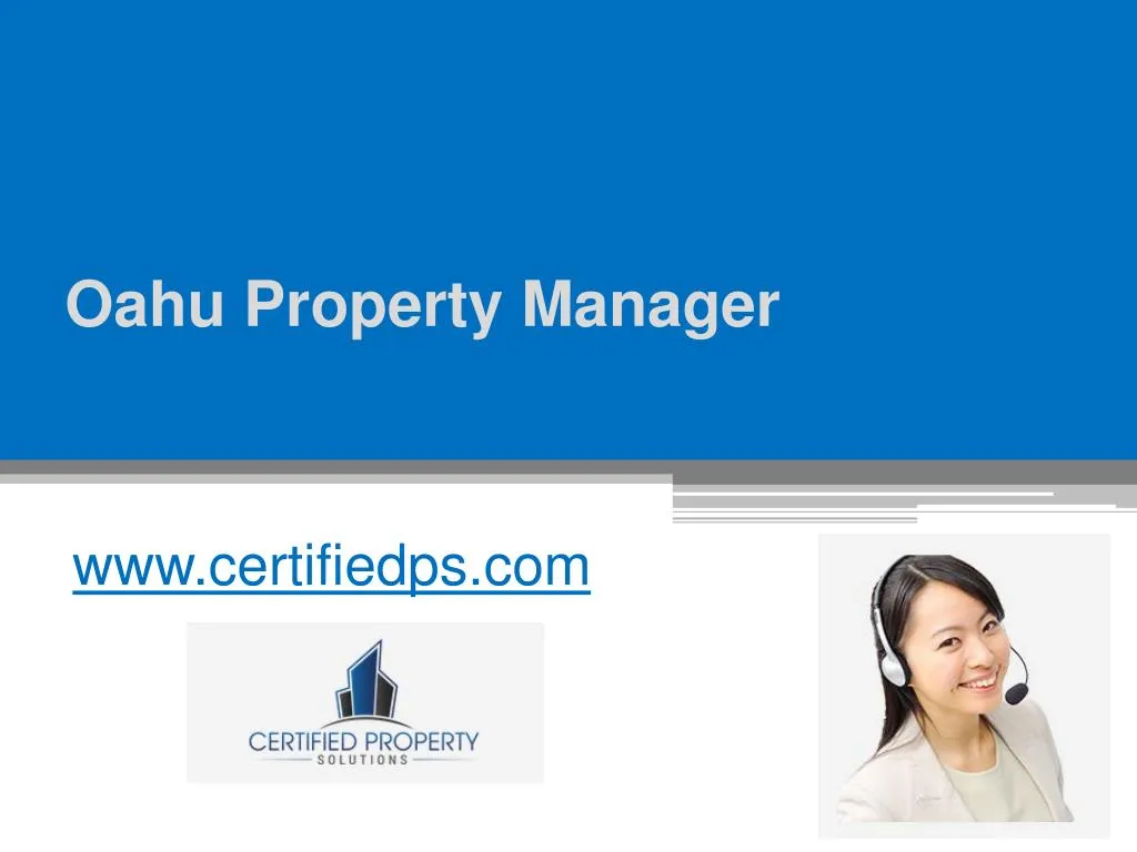PPT Oahu Property Manager PowerPoint