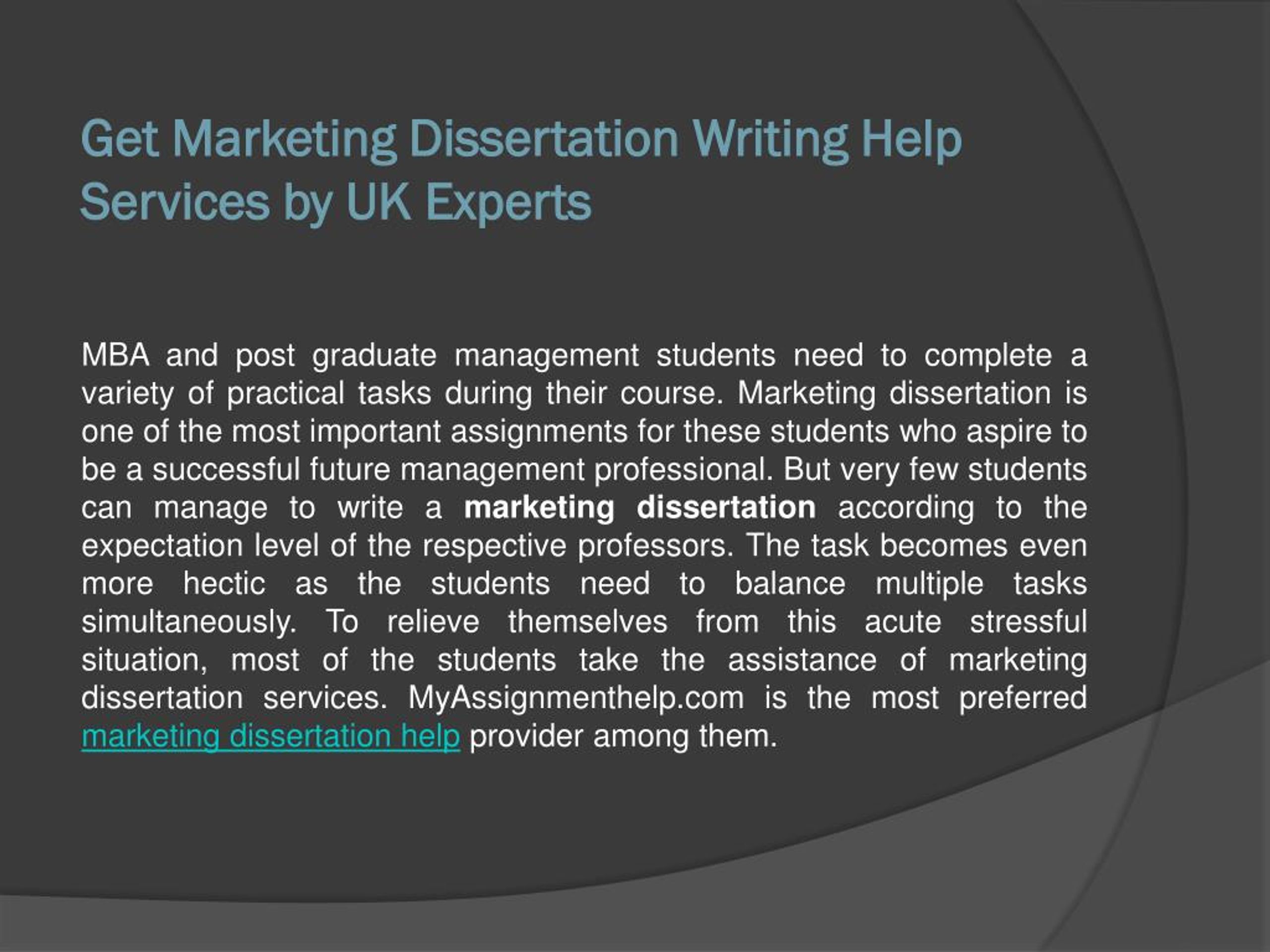 dissertation topic in marketing