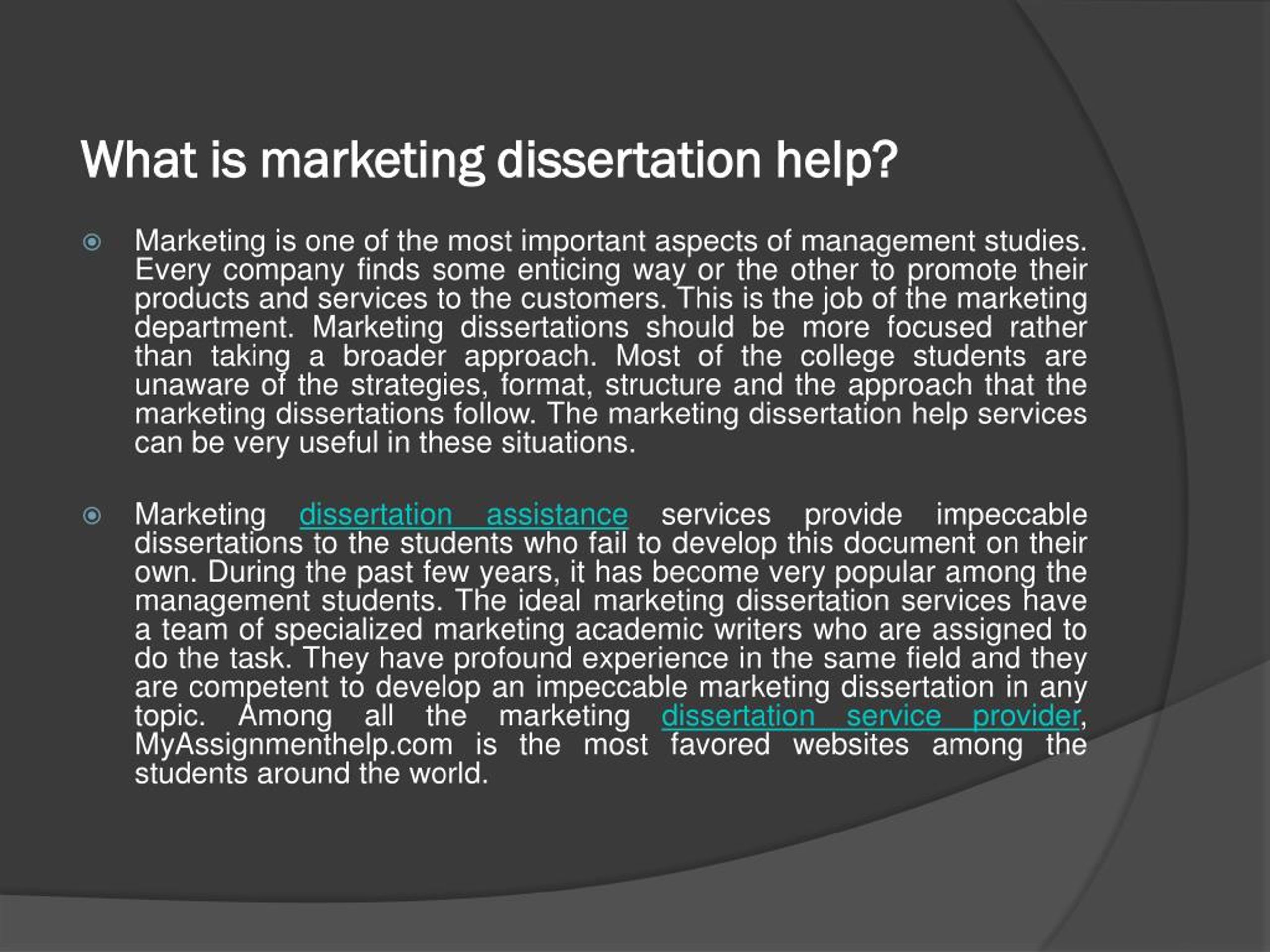 dissertation topic about marketing