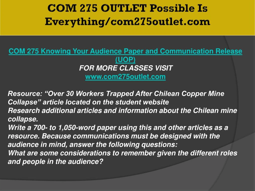 knowing your audience paper and communication knowing your audience paper and communication