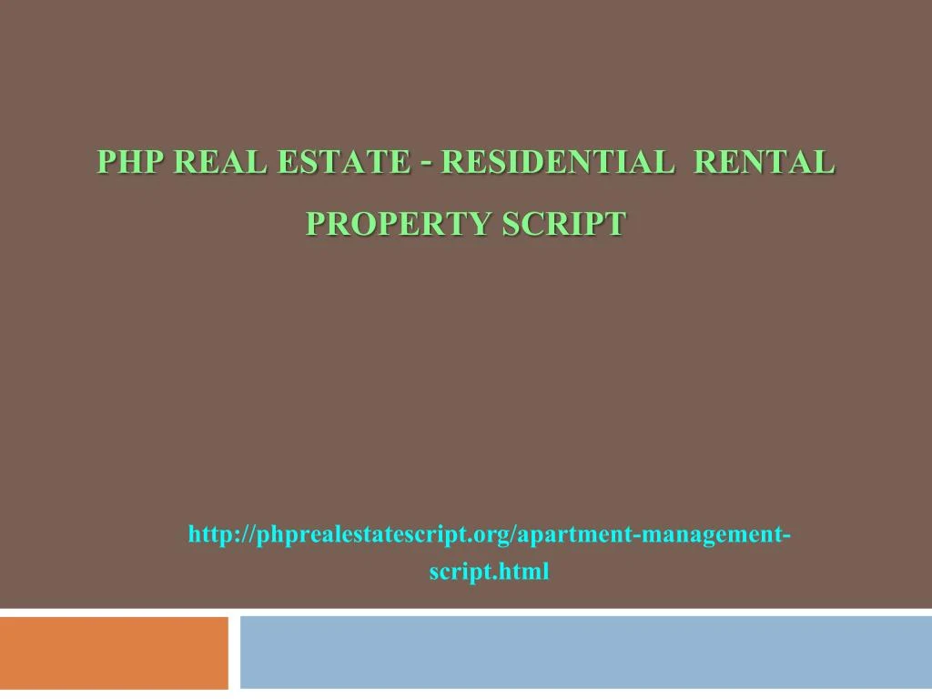 php real estate residential rental property script n.