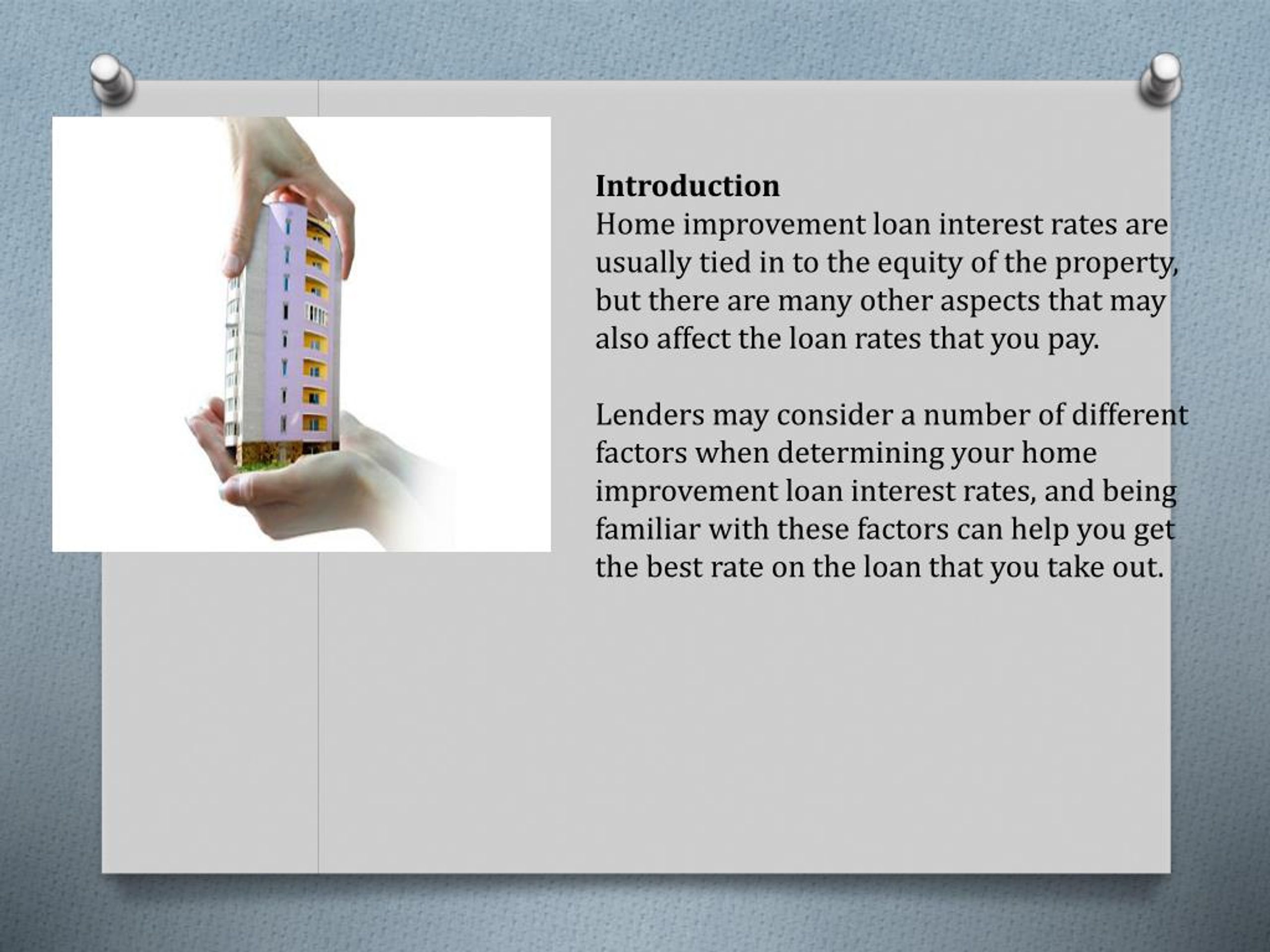 PPT - Home Improvement Loan Interest Rates PowerPoint  