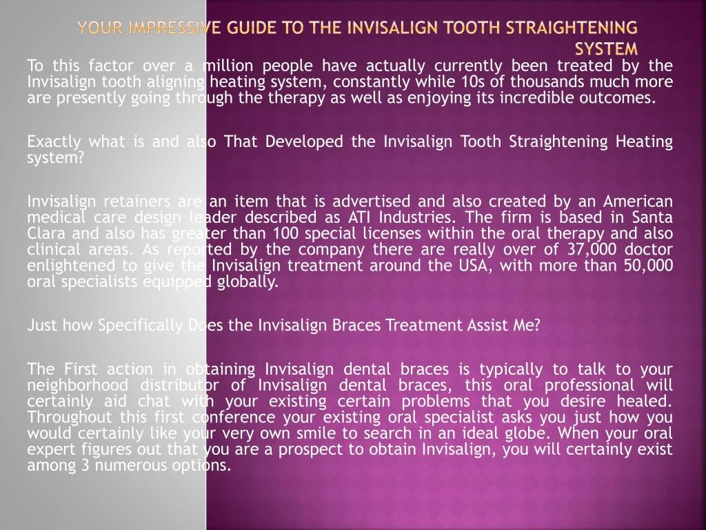 your impressive guide to the invisalign tooth straightening system n.