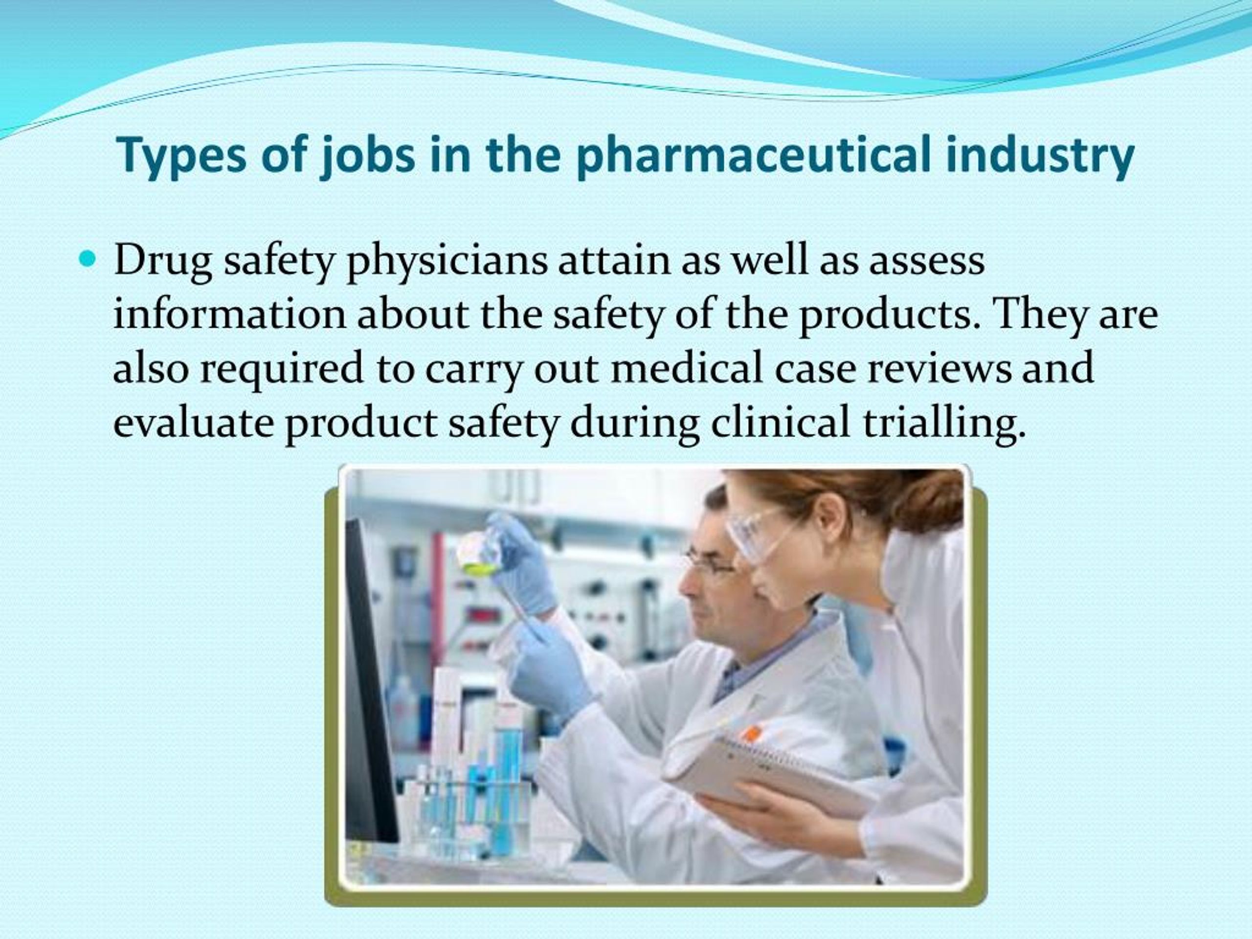 Different types of pharmaceutical jobs