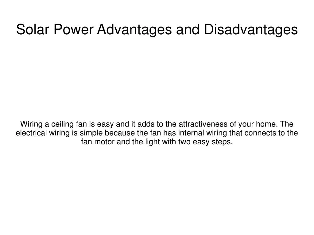 Ppt Solar Power Advantages And Disadvantages Powerpoint