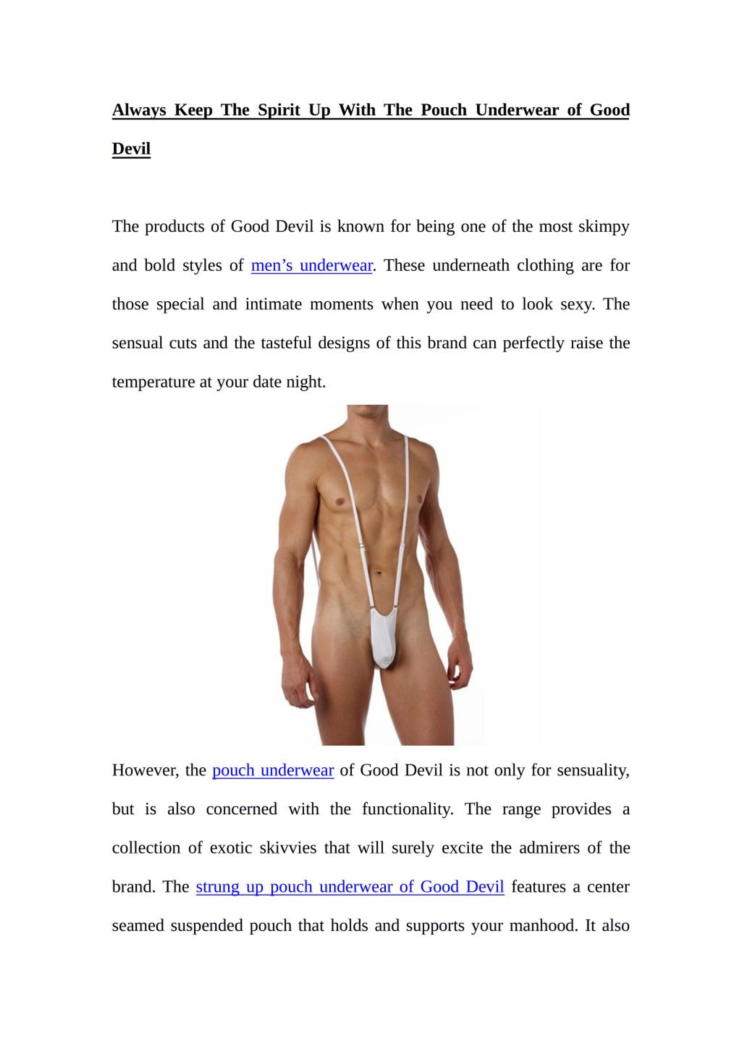 Men's Pouch Underwear - Avoid Different Problems – Good Devil