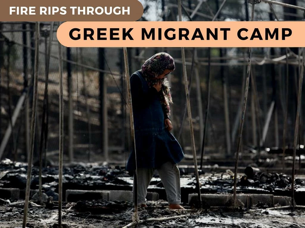 fire tears through greek vagrant camp n.