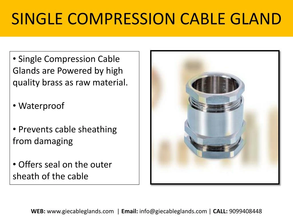 PPT GIE CABLE GLANDS No.1 Brass Cable Glands Manufacturer in India