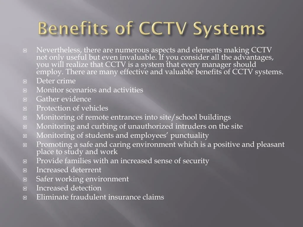 chief advantages of cctv