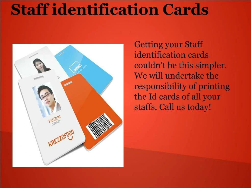 PPT Staff Identification Cards PowerPoint Presentation