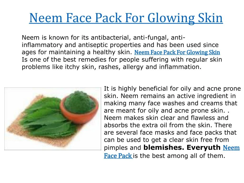 PPT Neem Face Pack For Glowing Skin,Tips For Glowing Skin PowerPoint Presentation ID7409146
