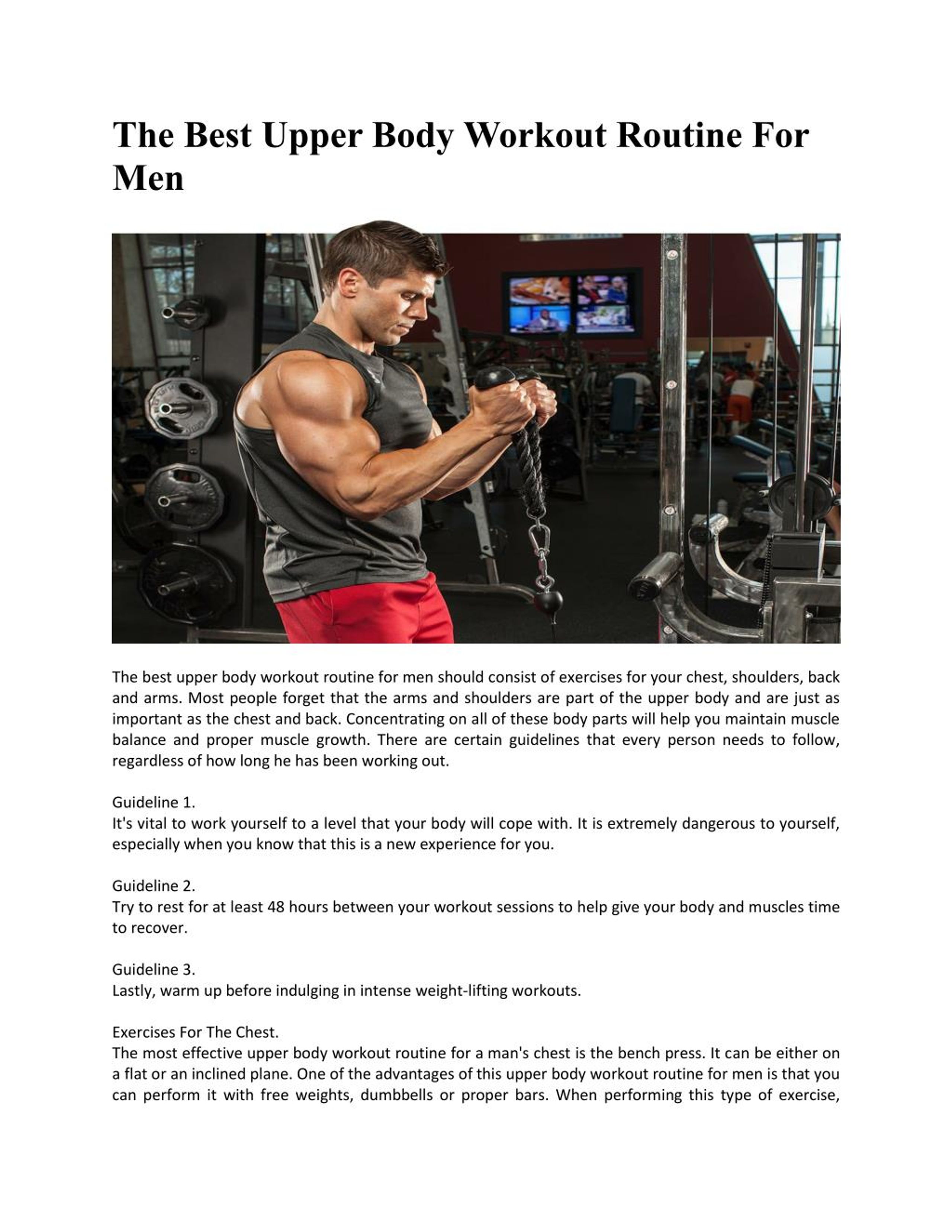 workout schedule for men