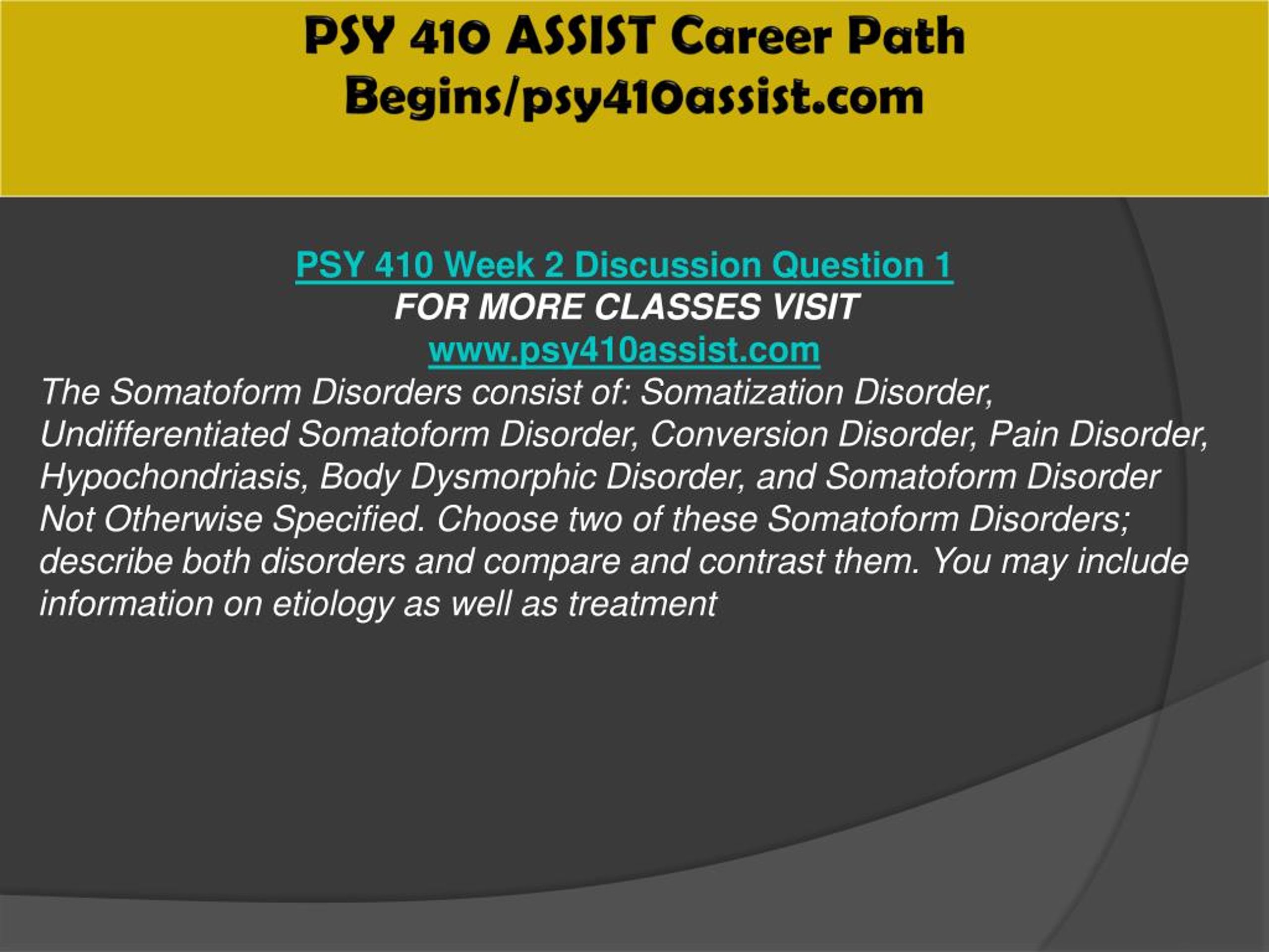 PPT - PSY 410 ASSIST Career Path Begins/psy410assist.com PowerPoint