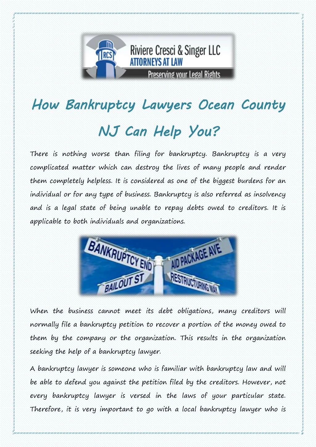 PPT - How Bankruptcy Lawyers Ocean County NJ Can Help You ...