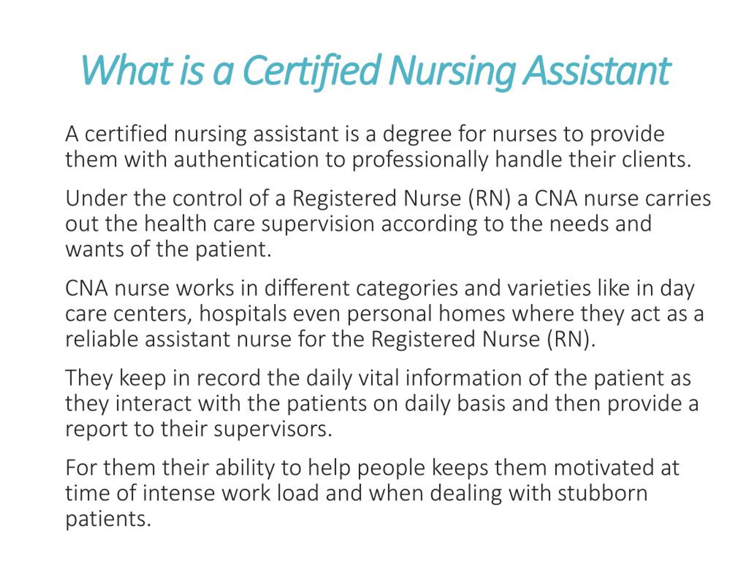 Ppt Certified Nursing Assistant Powerpoint Presentation Free
