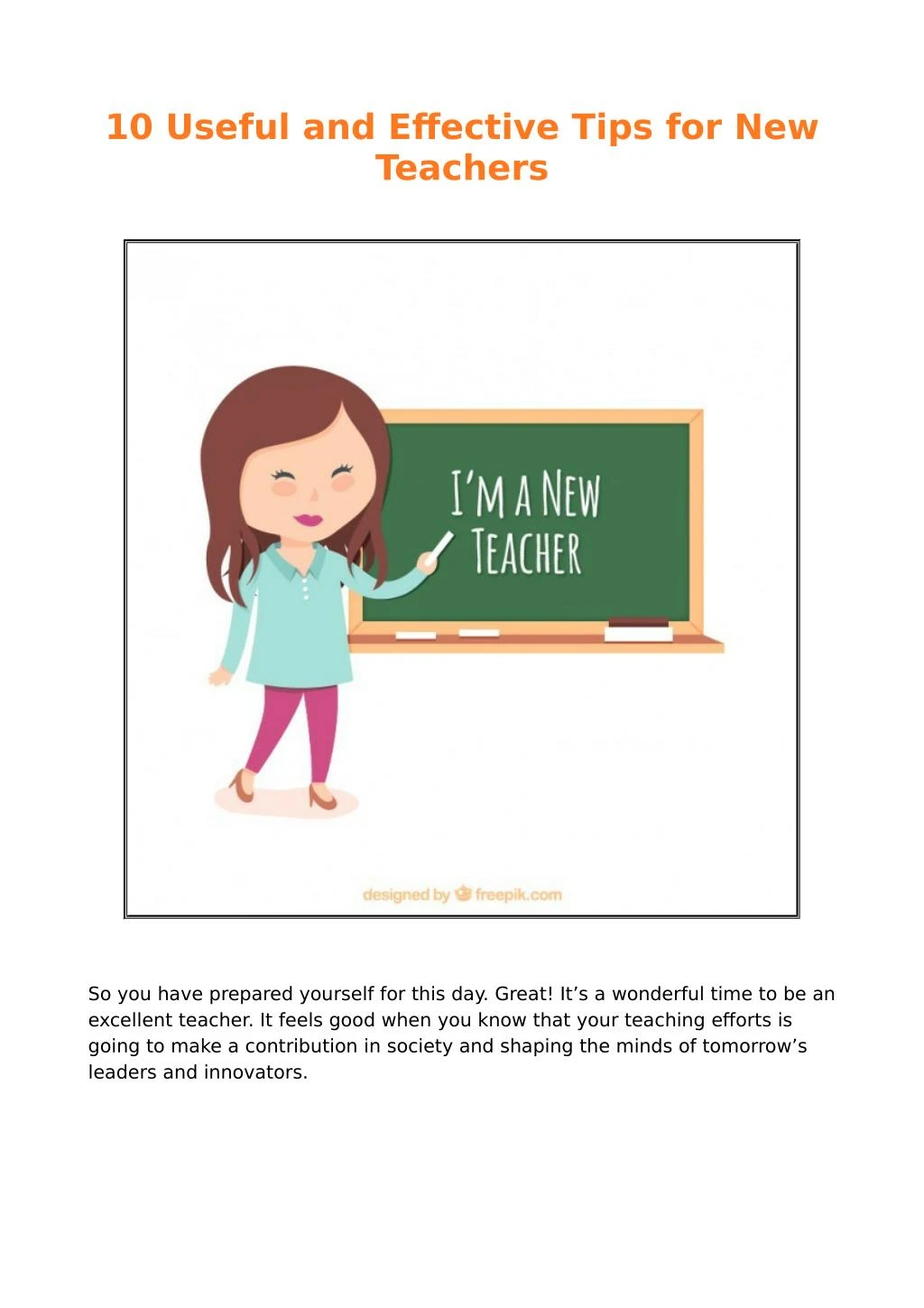 PPT 10 Useful and Effective Tips for New Teachers PowerPoint