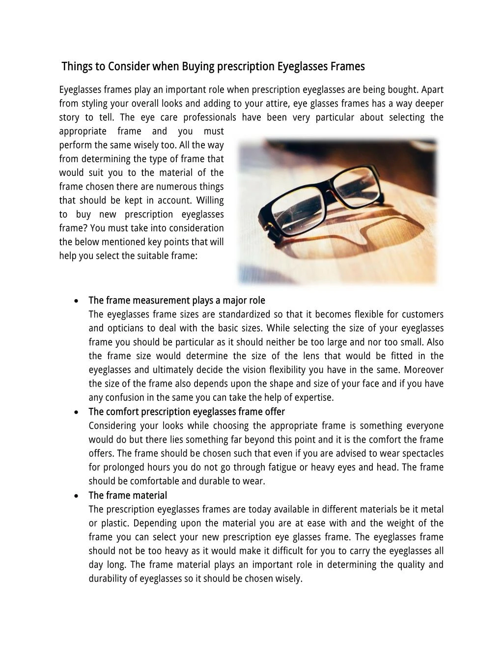 PPT Things to Consider when Buying prescription Eyeglasses Frames